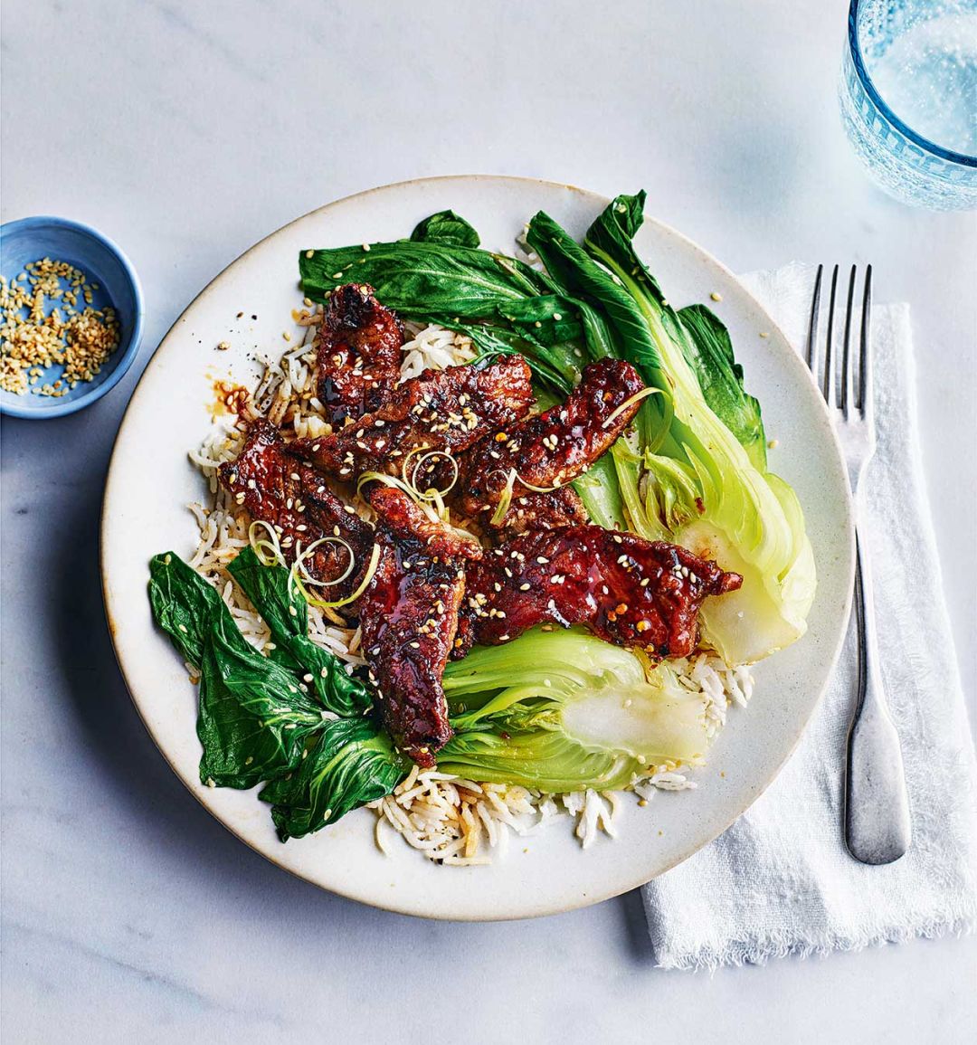 Mongolian-style sticky beef