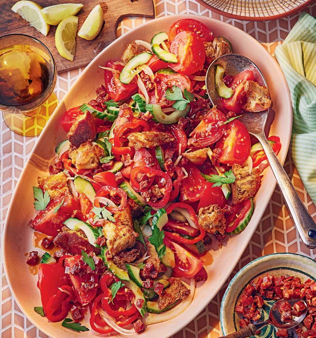 Chorizo gazpacho salad