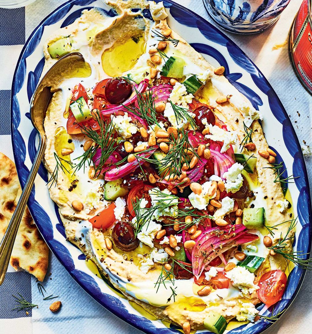 Greek salad houmous