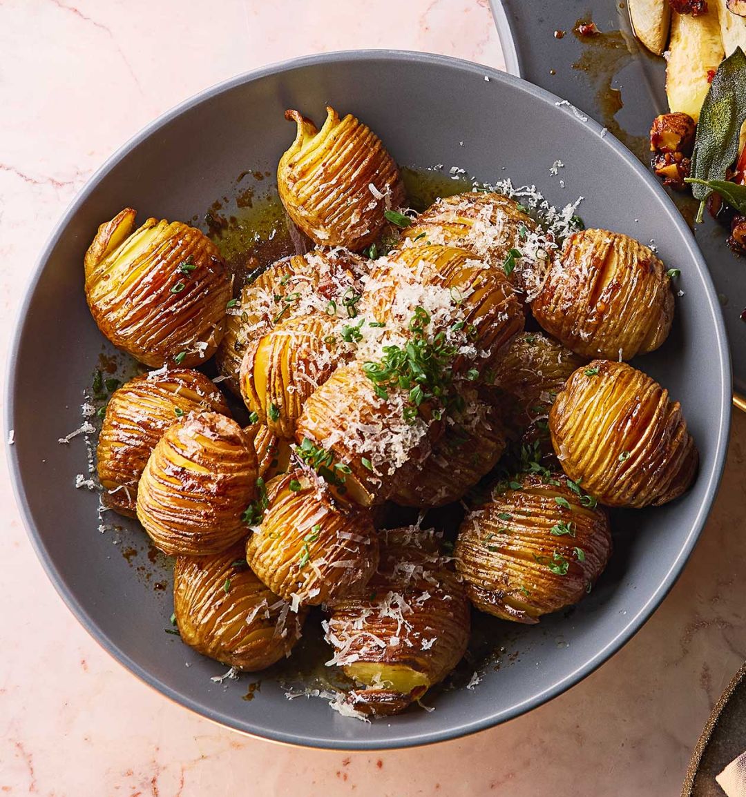 Hasselback potatoes with marmite butter