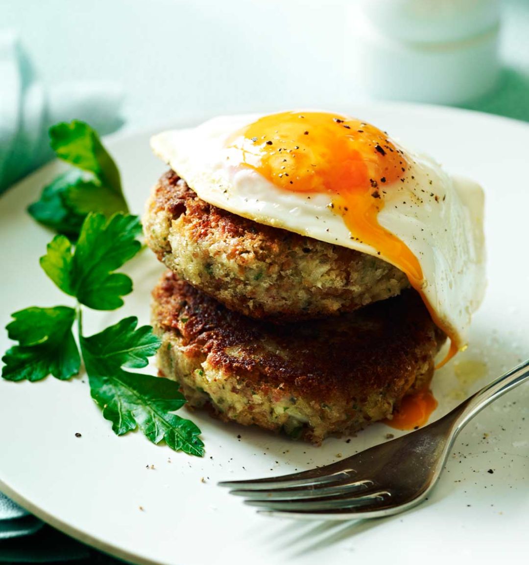 Ham and potato hash cakes