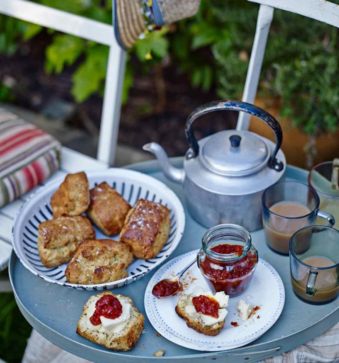 Wensleydale cheese and double mustard scones