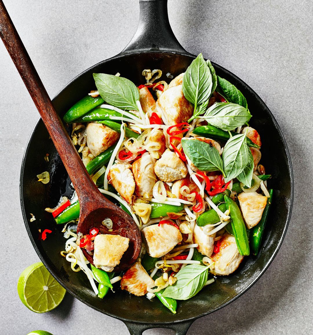 Thai turkey stir-fry with chilli and basil