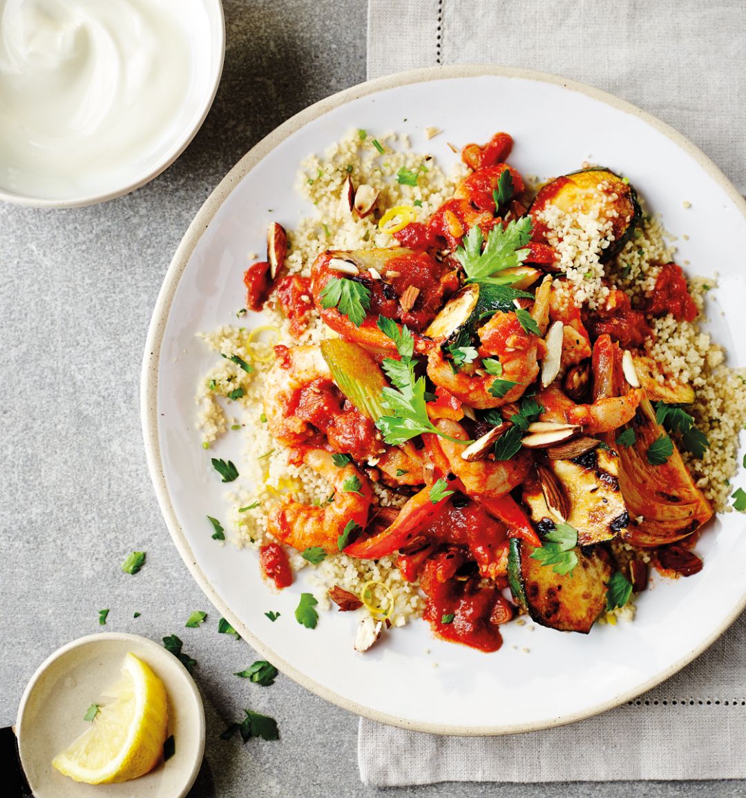 Tom Daley's harissa prawns