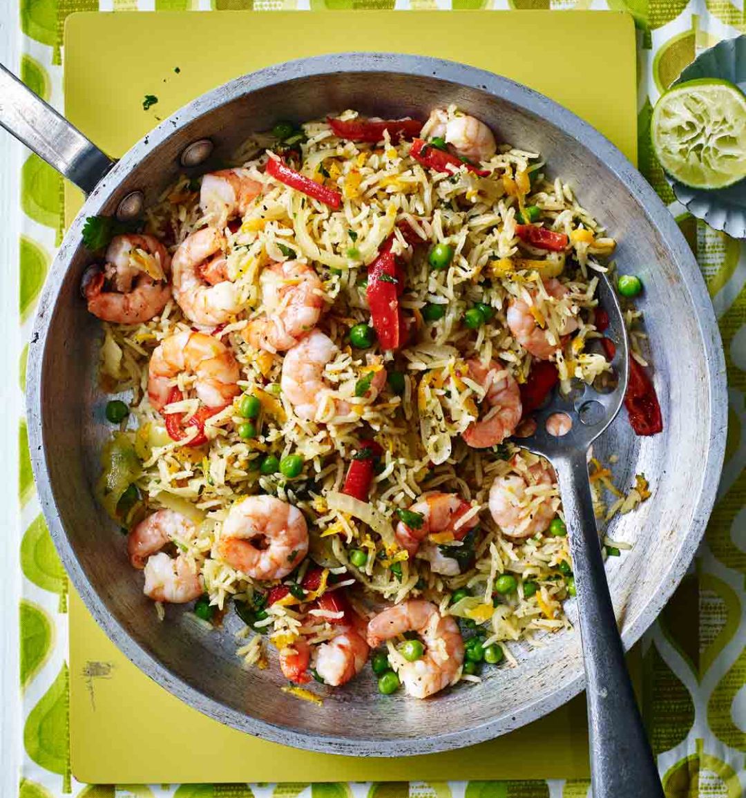 Spicy prawn and vegetable pilau