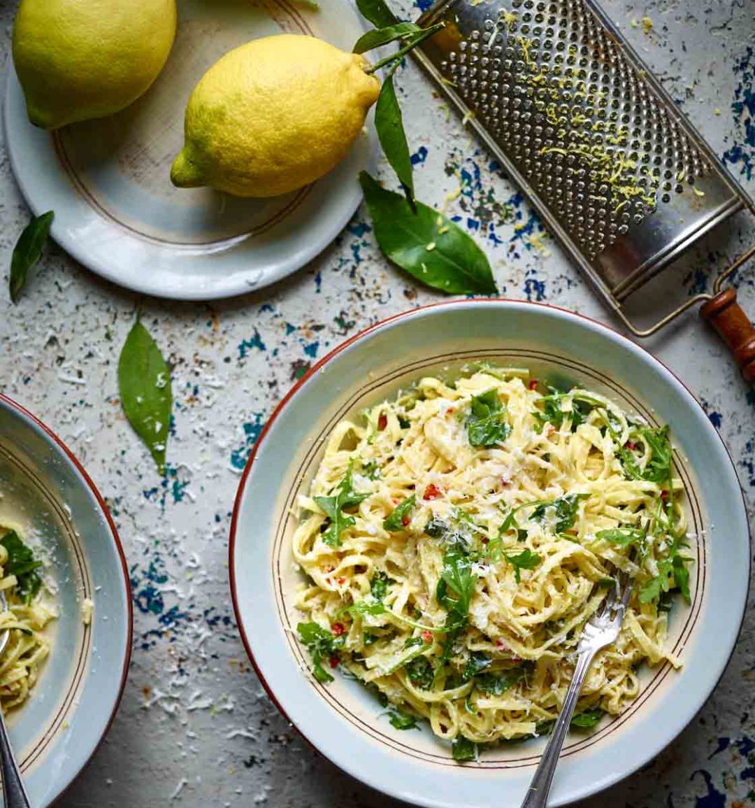 Linguine with ricotta, lemon and herbs