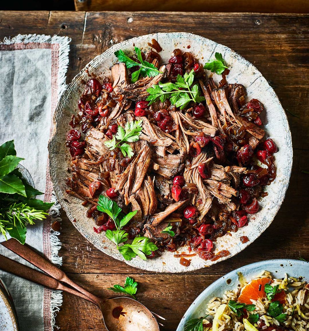 Slow-cooker spiced beef brisket with cranberries