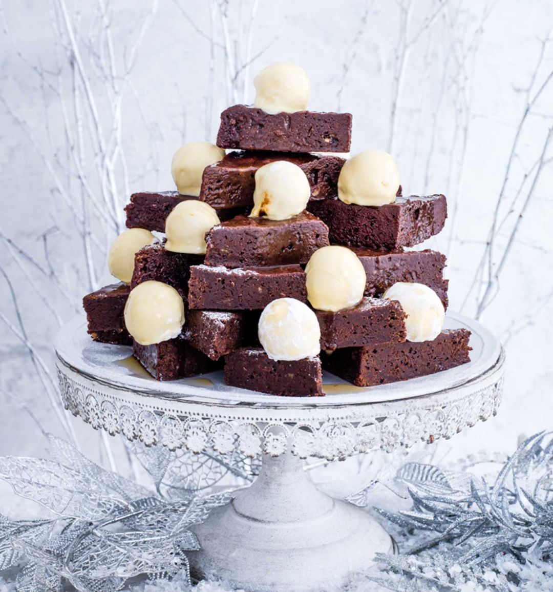 Flaming brandy butter ball brownies