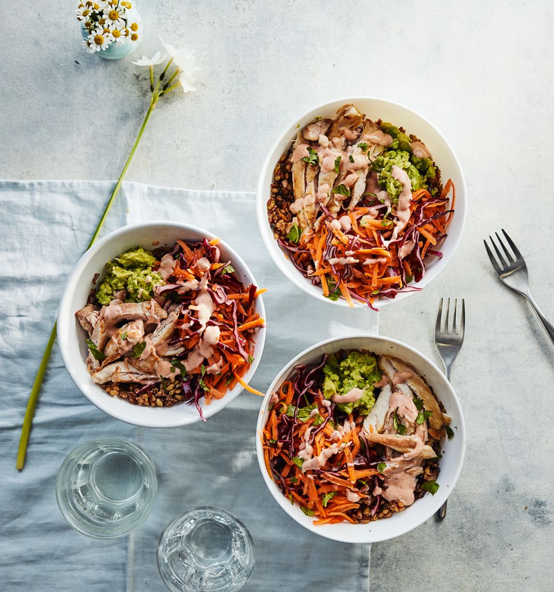 Spicy chicken and grains