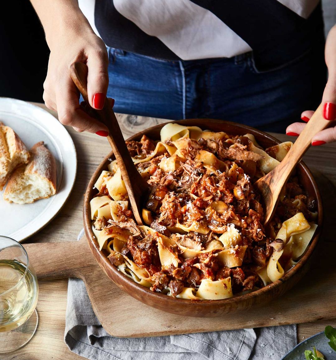 Duck, Marsala and chestnut ragu