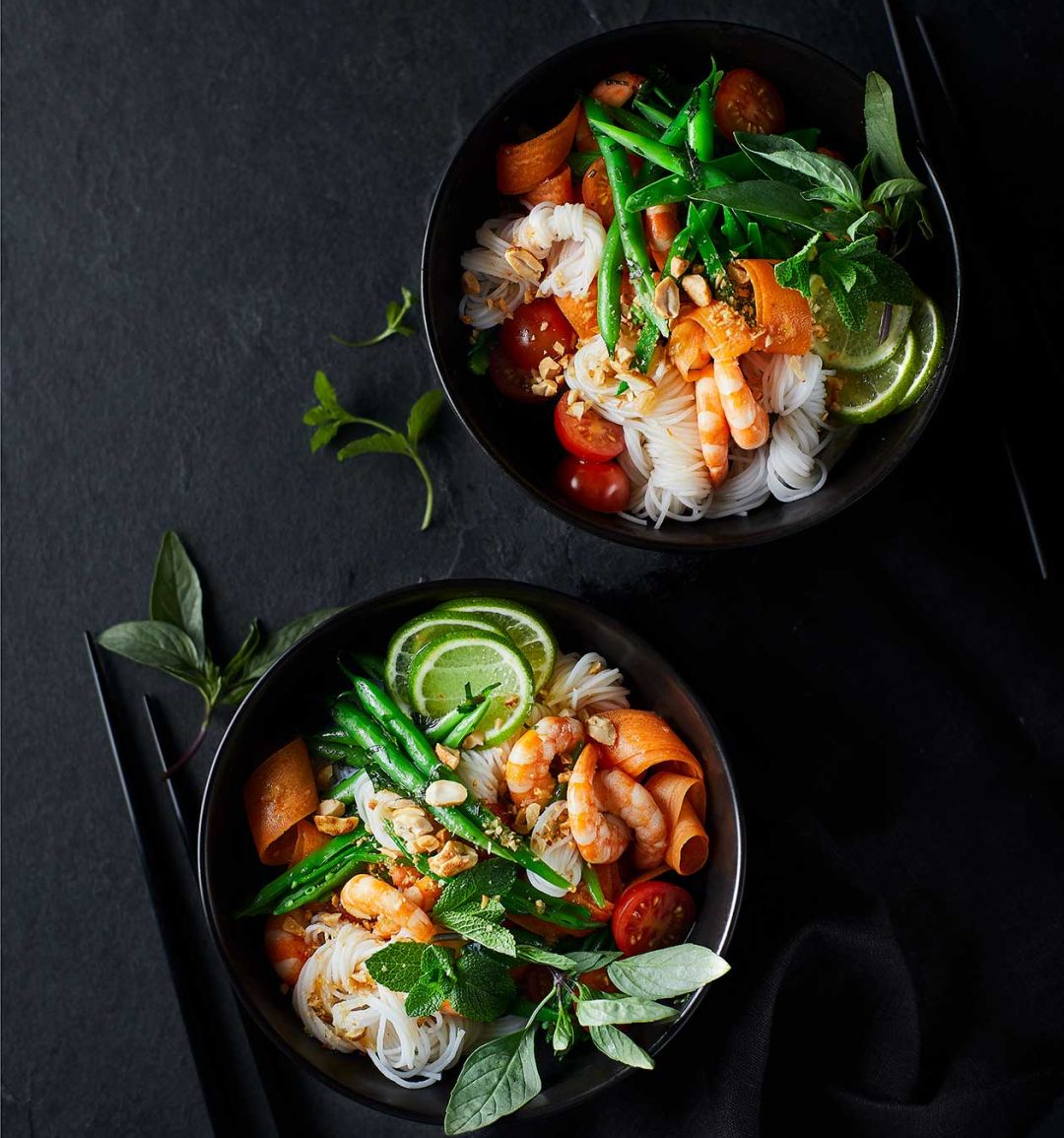 Thai-style prawn and peanut noodle salad