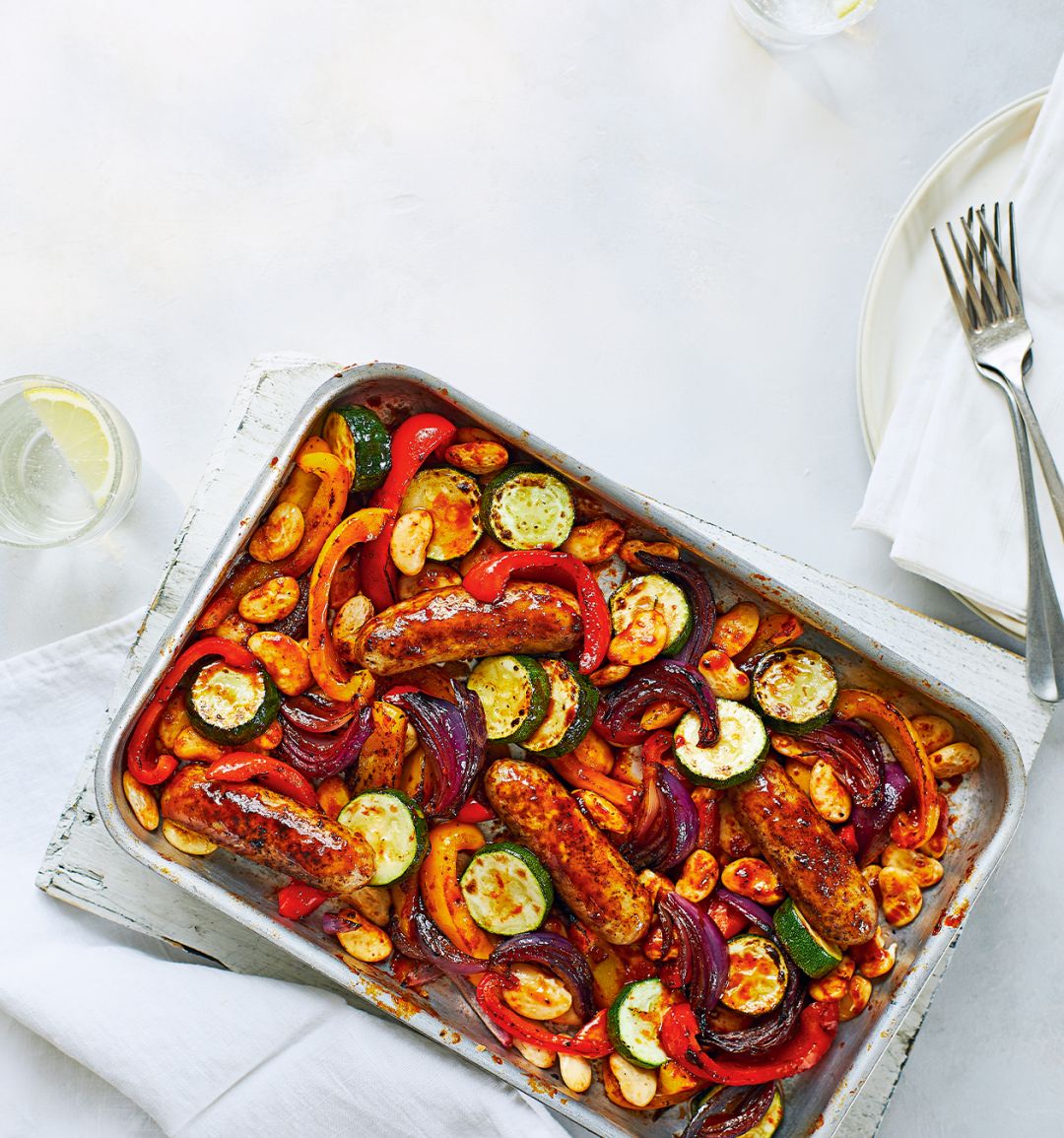 Summer sausage traybake 