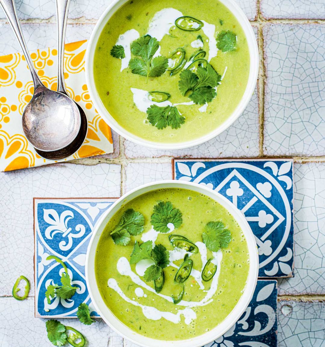 Thai-style green pea gazpacho