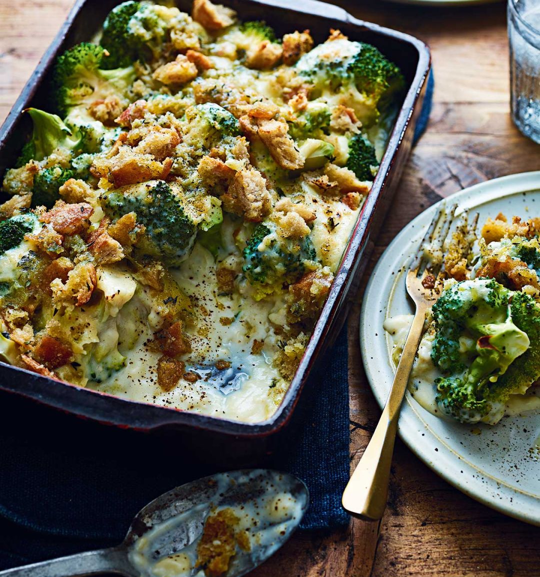 Broccoli and Stilton crumble