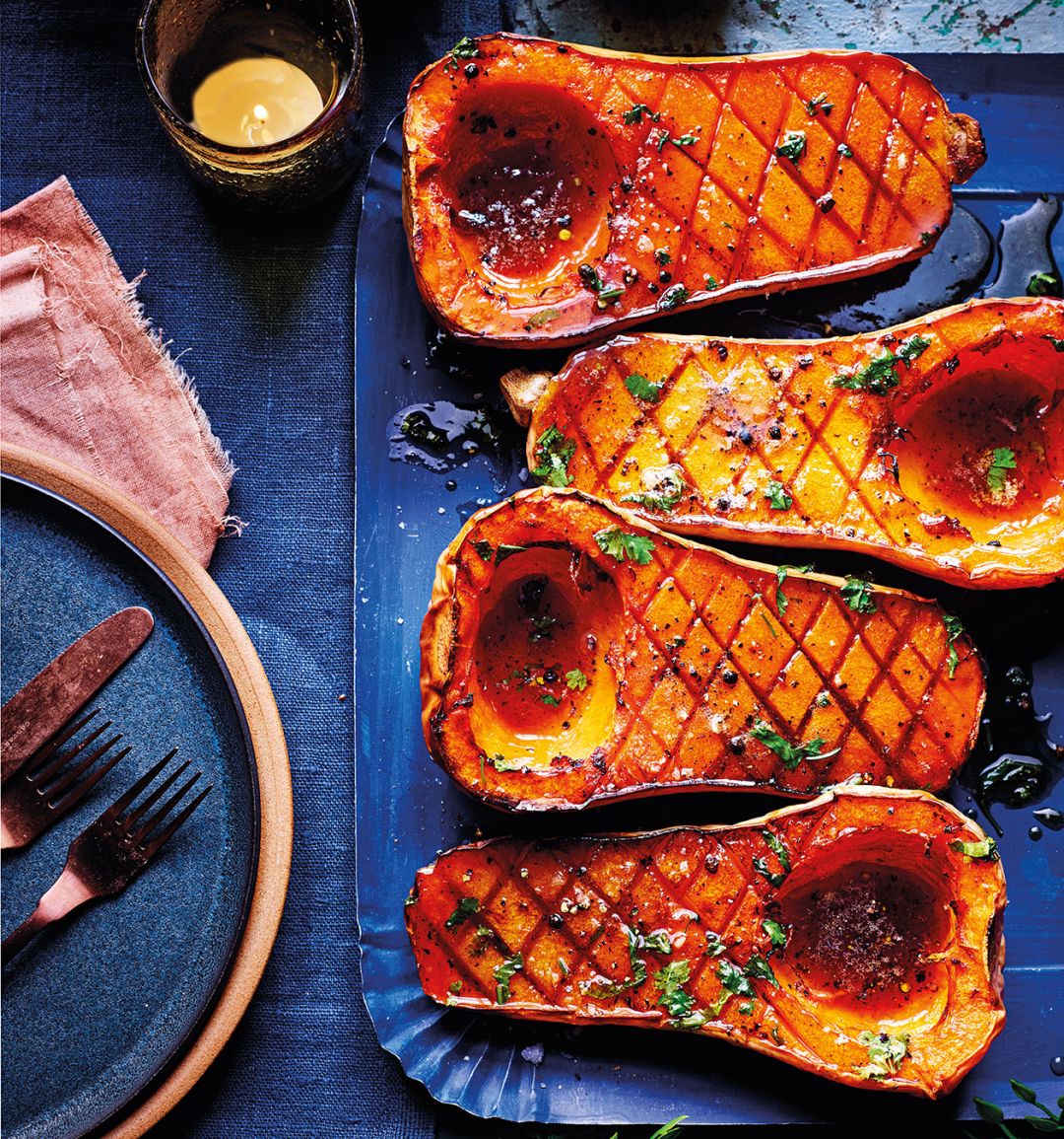 Roasted butternut squash with honey brown butter
