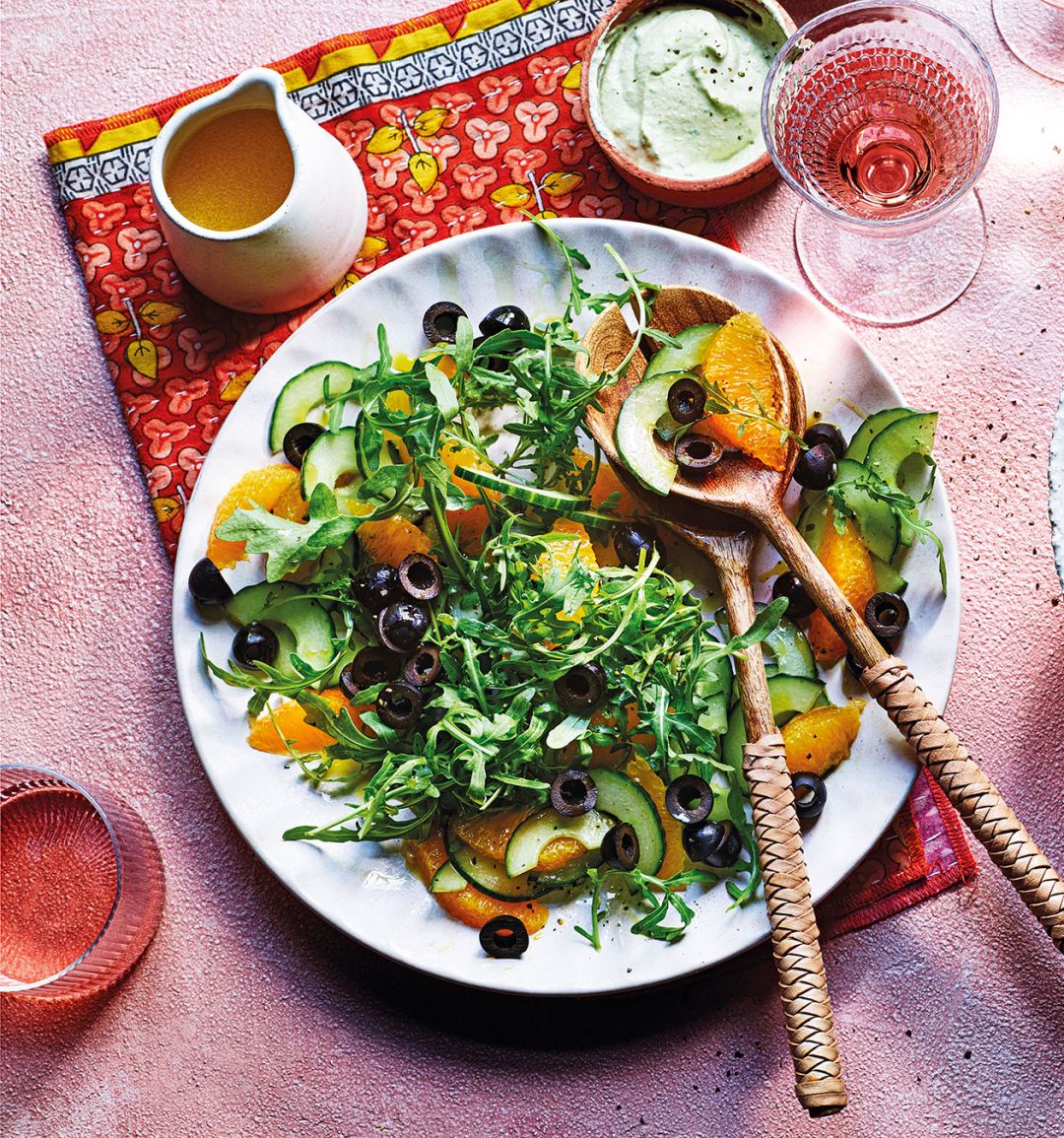 Olive, orange and rocket salad