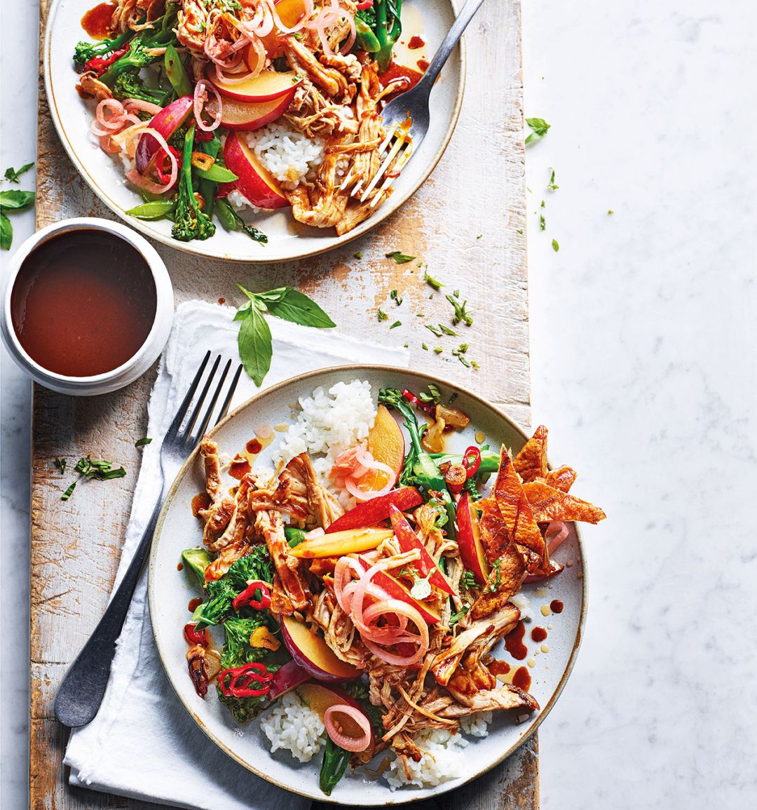 Slow-roast pork belly with pickled plums 