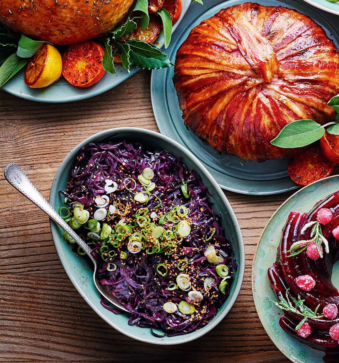 Miso-braised red cabbage