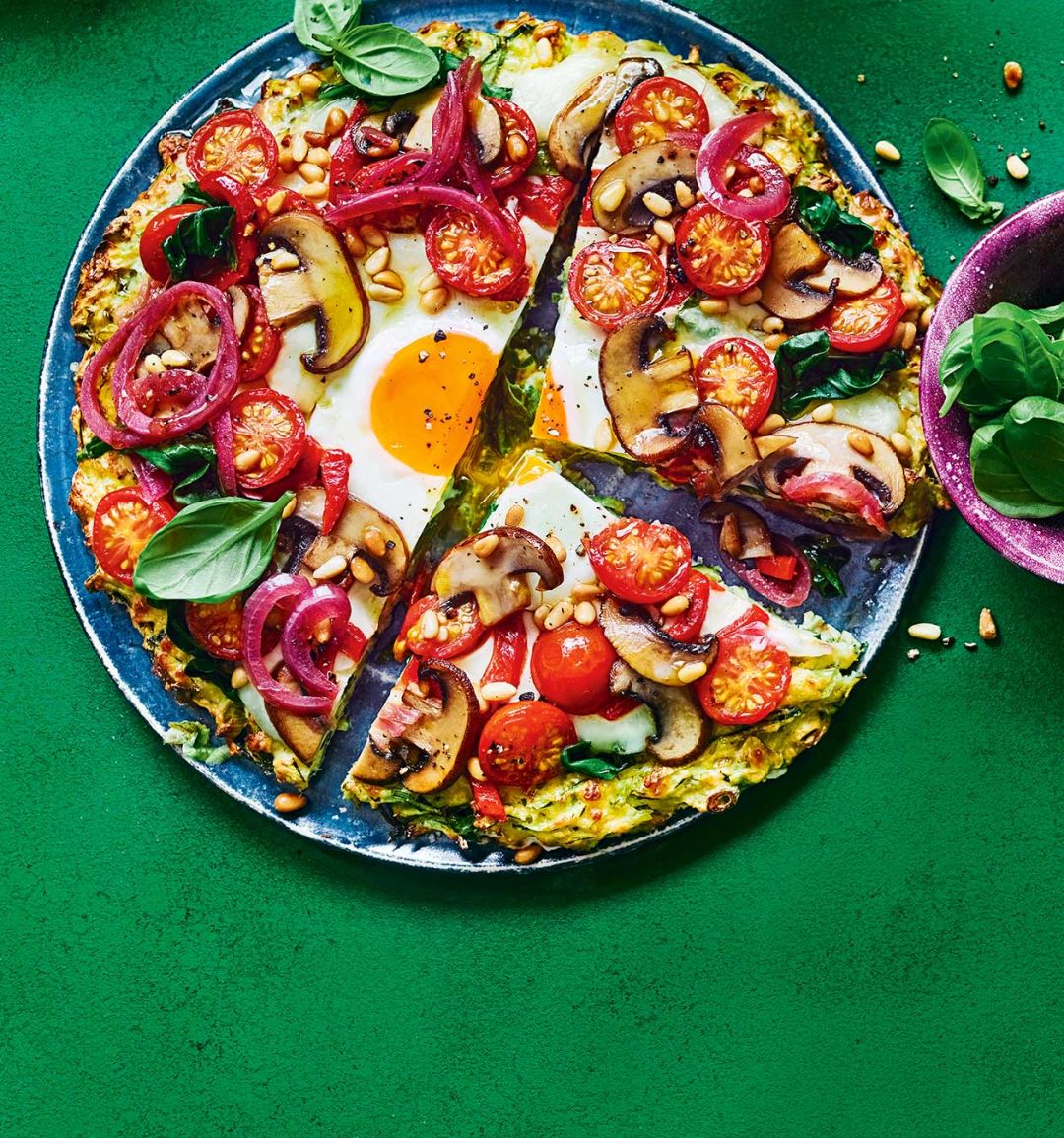Courgette brunch pizza
