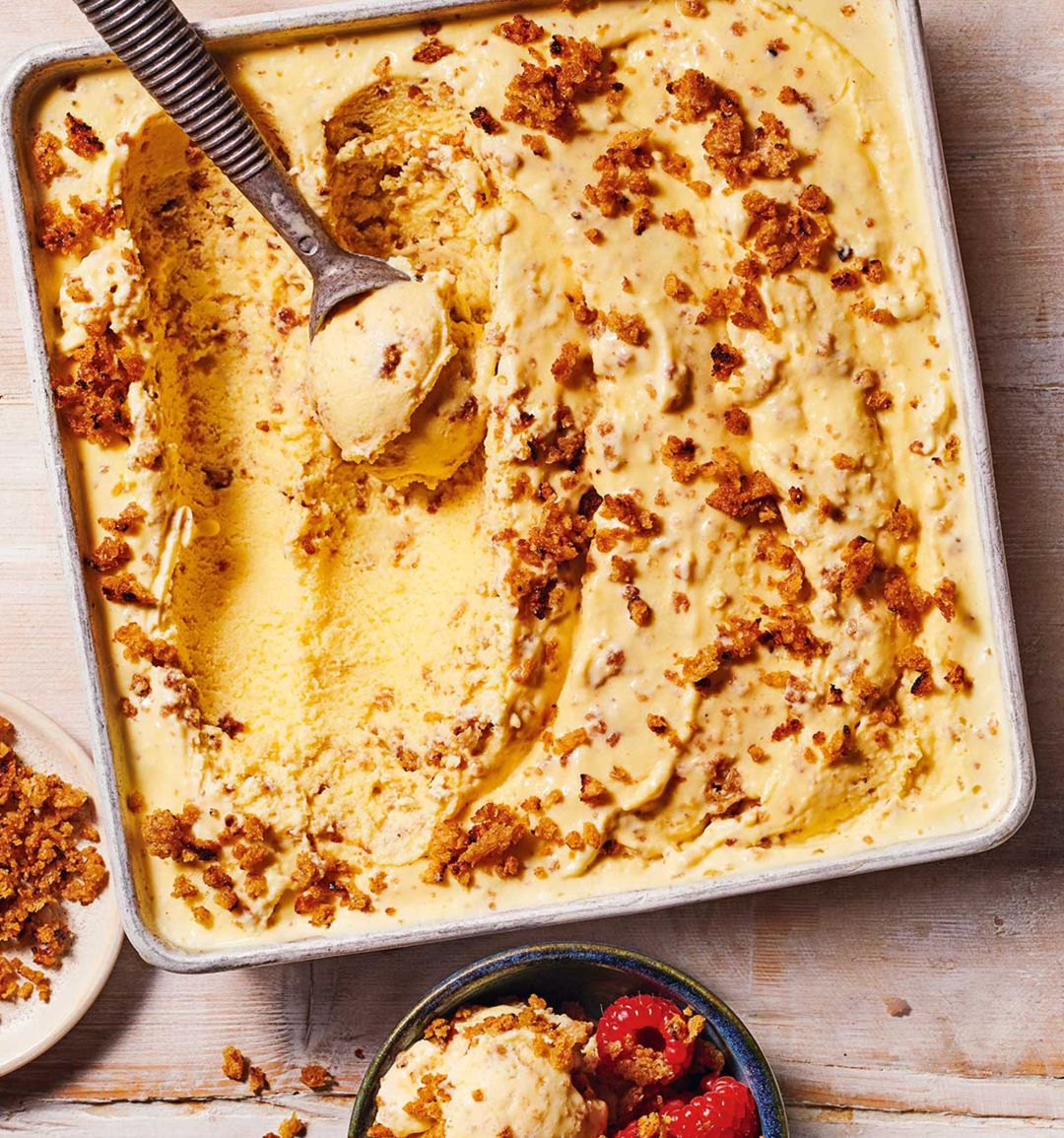 Caramelised brown bread ice cream