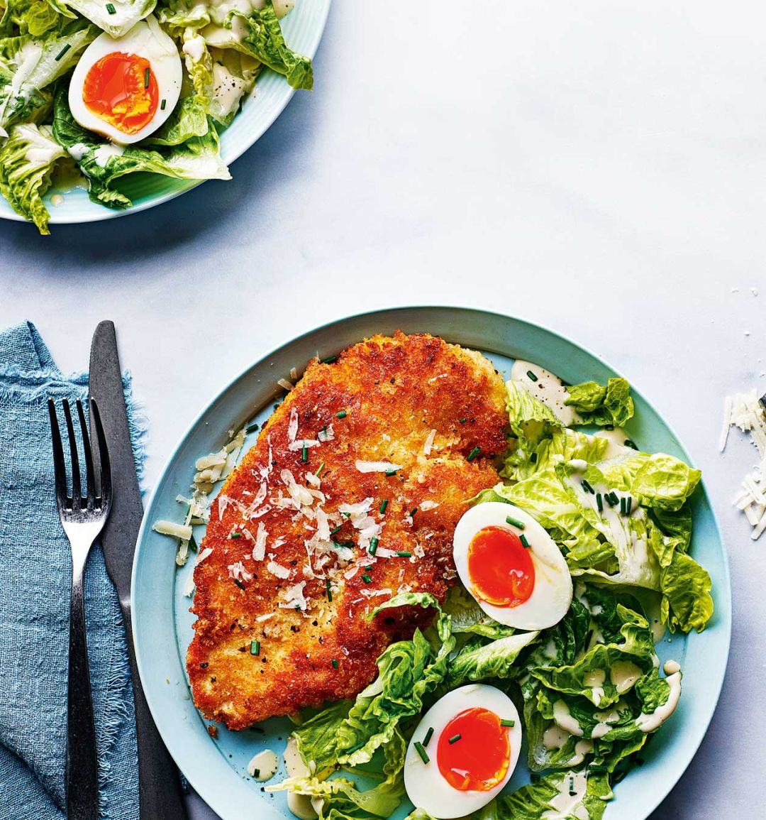 Chicken Caesar schnitzels