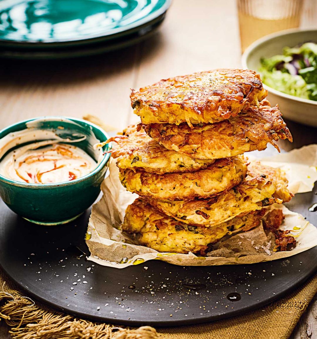 Crispy tuna, caper and potato cakes