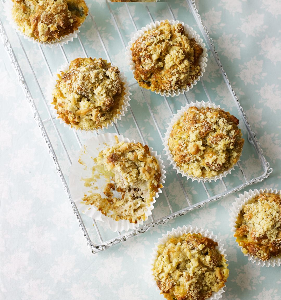 Pear, blue cheese and walnut muffins