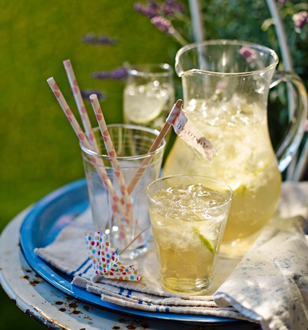 Homemade elderflower cordial