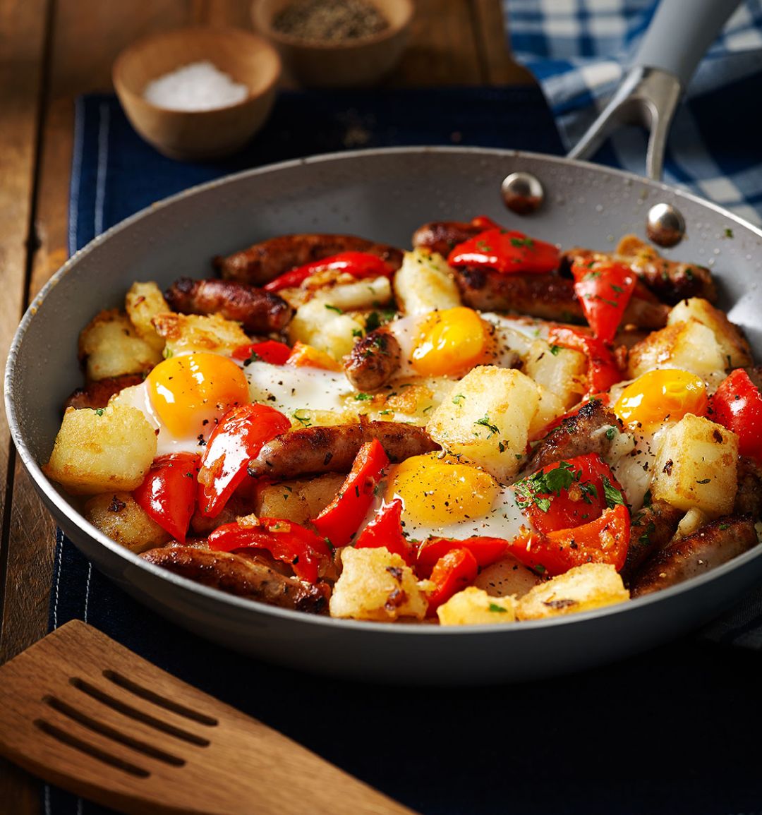 Chipolata and potato hash