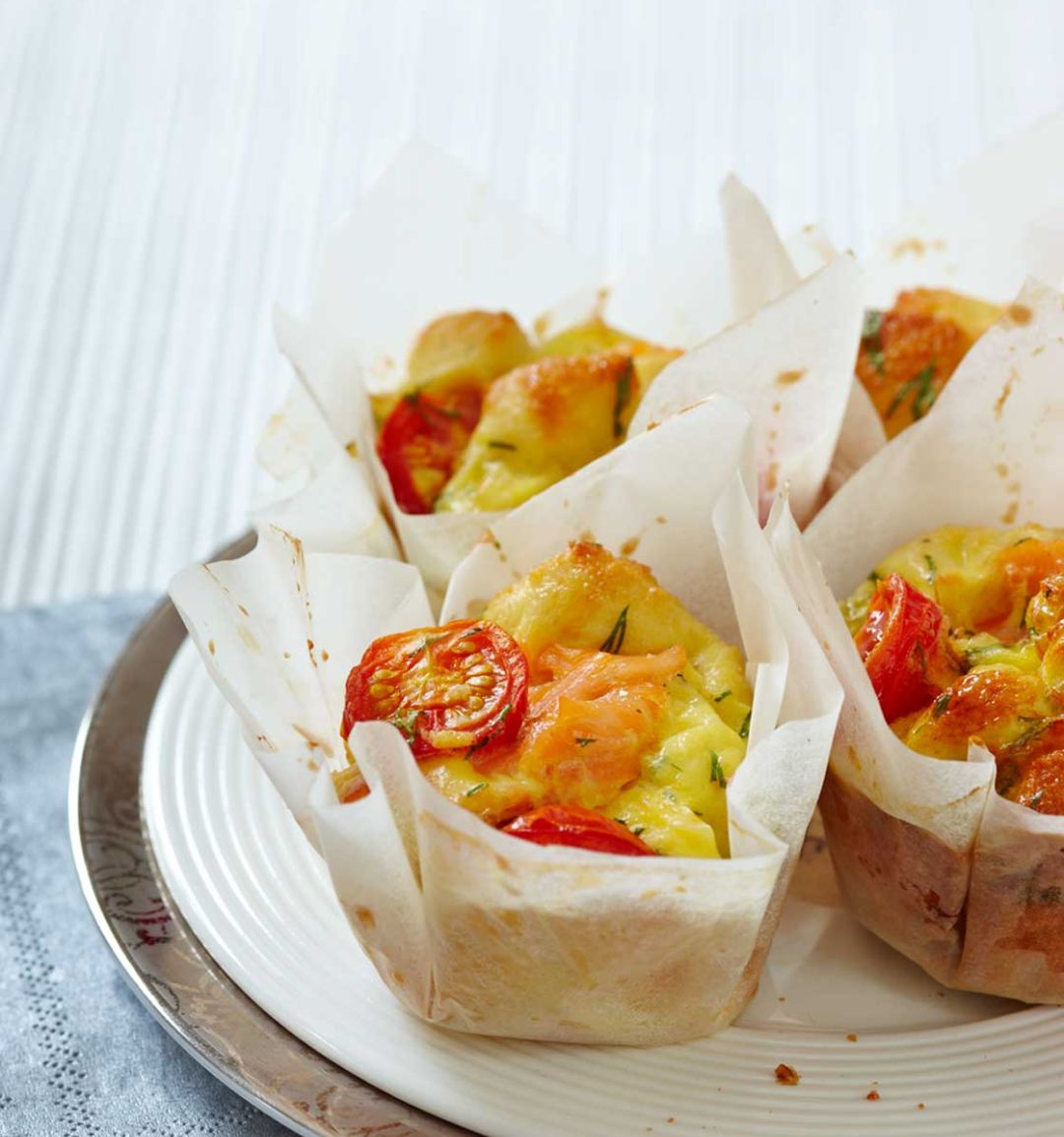 Smoked salmon and egg ‘muffins’