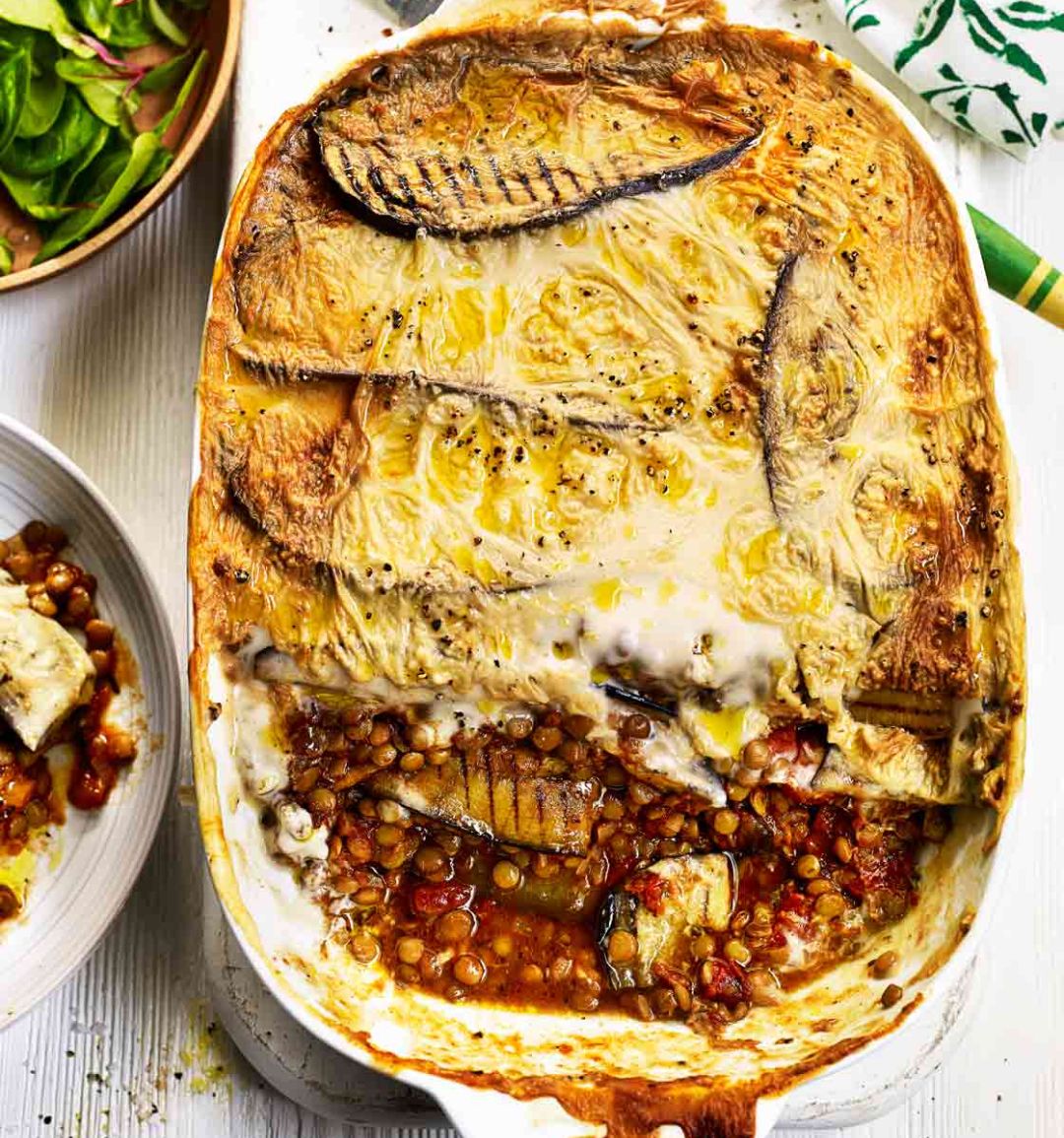 Sweet potato and aubergine moussaka