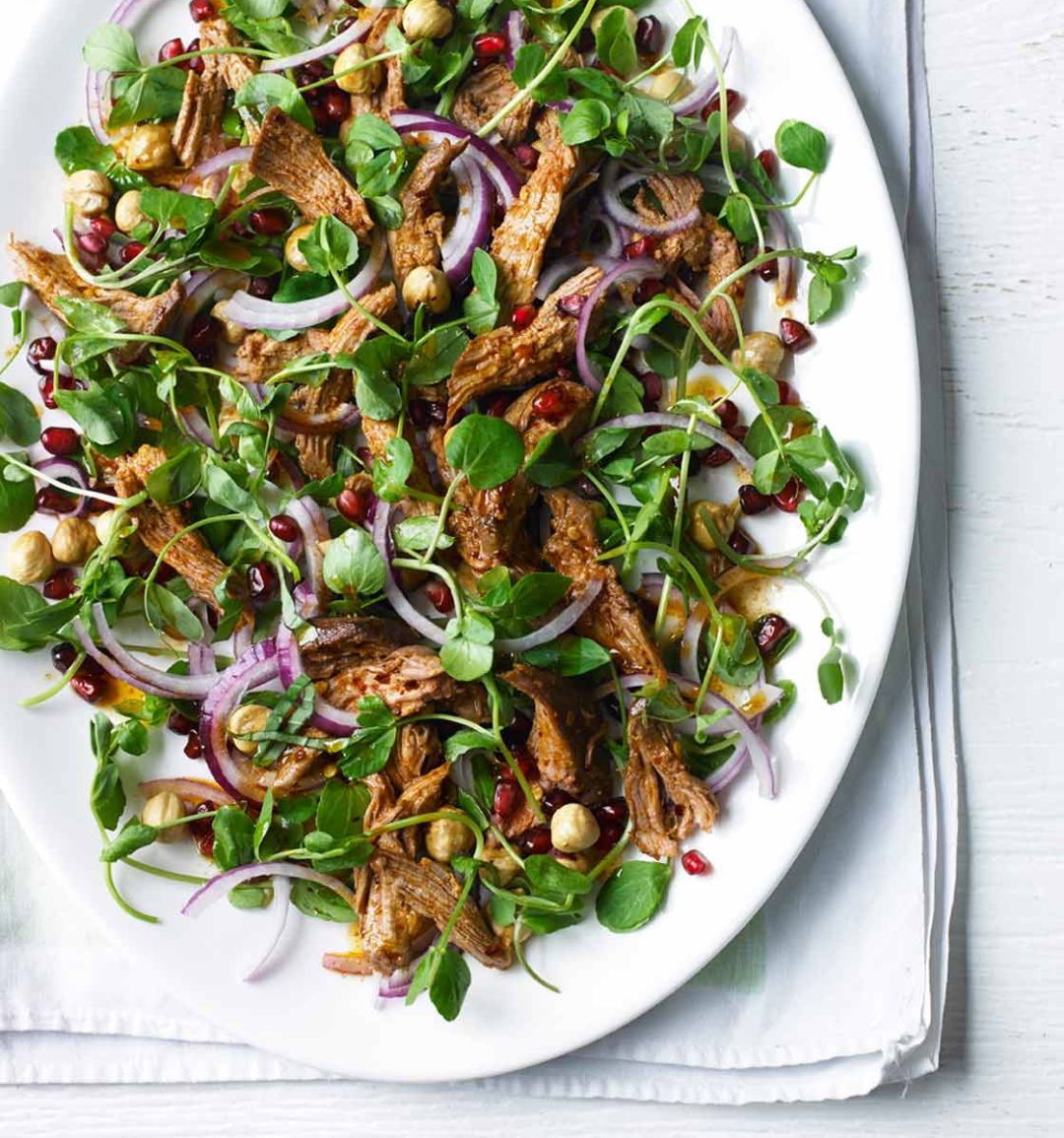 Shredded duck and watercress salad