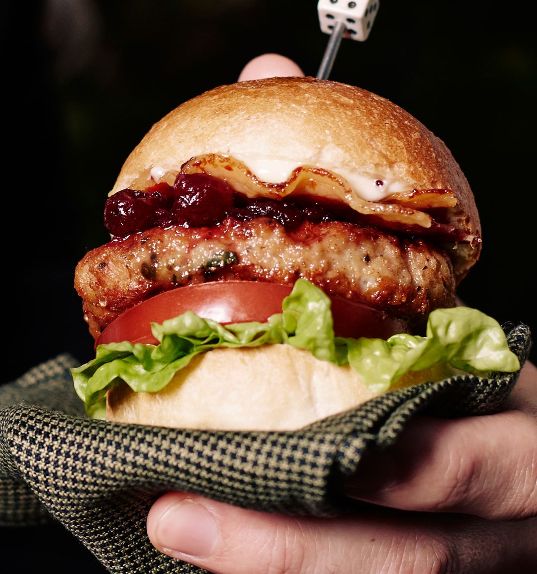 Sage turkey burgers with cranberry sauce