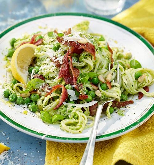 Pea pesto pasta