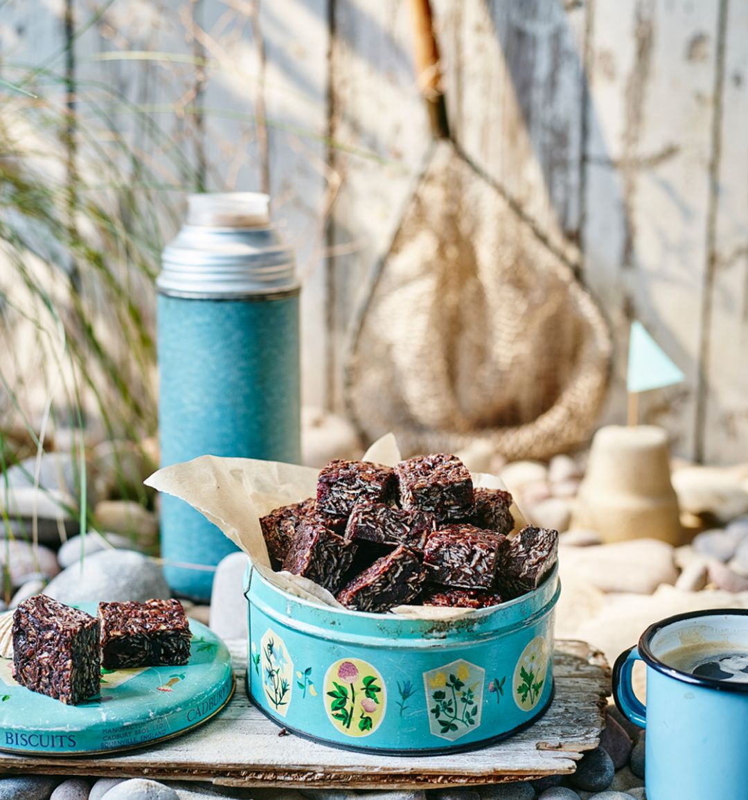 Chewy chocolate and cherry flapjacks