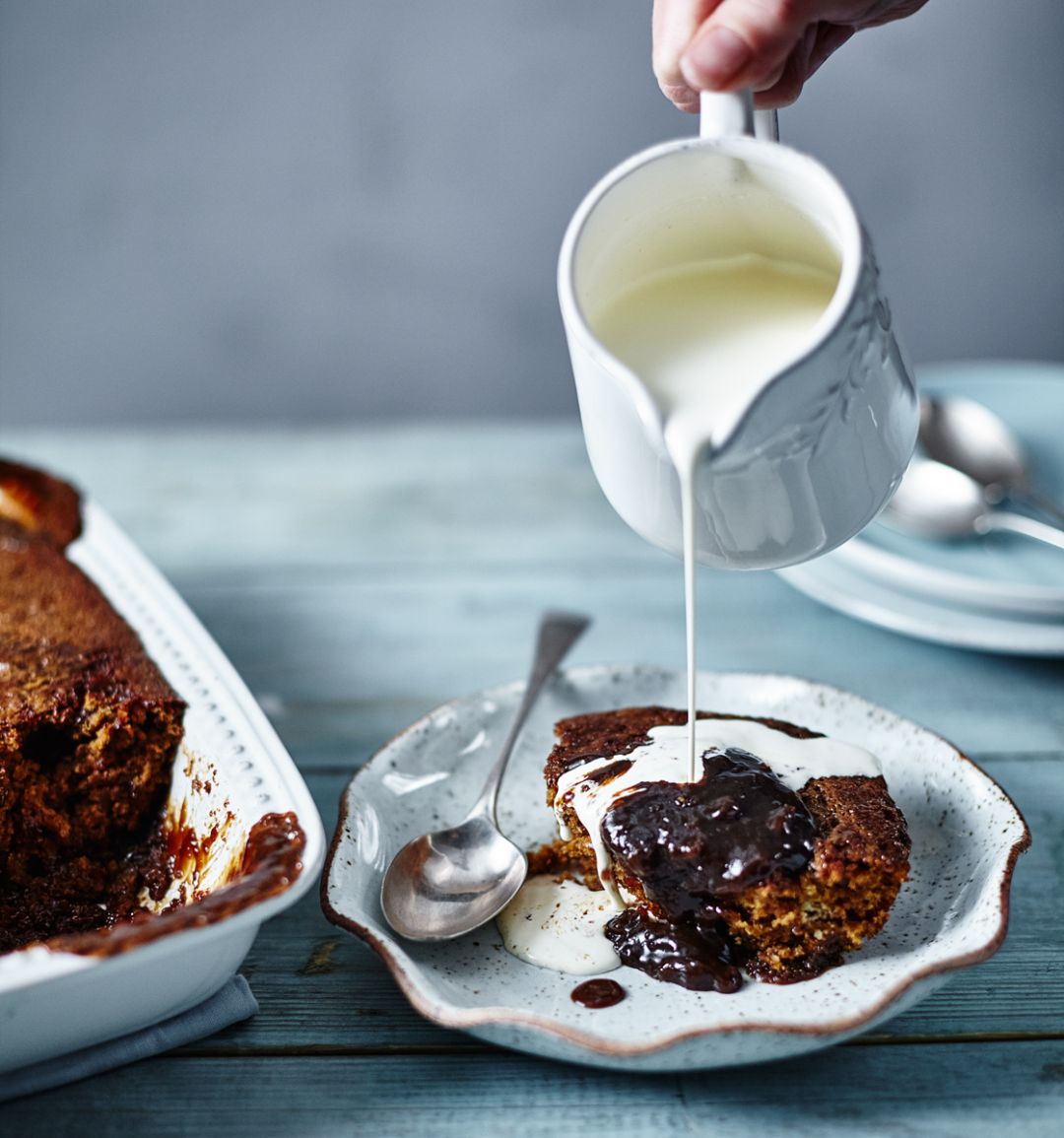 Self-saucing sticky toffee pudding