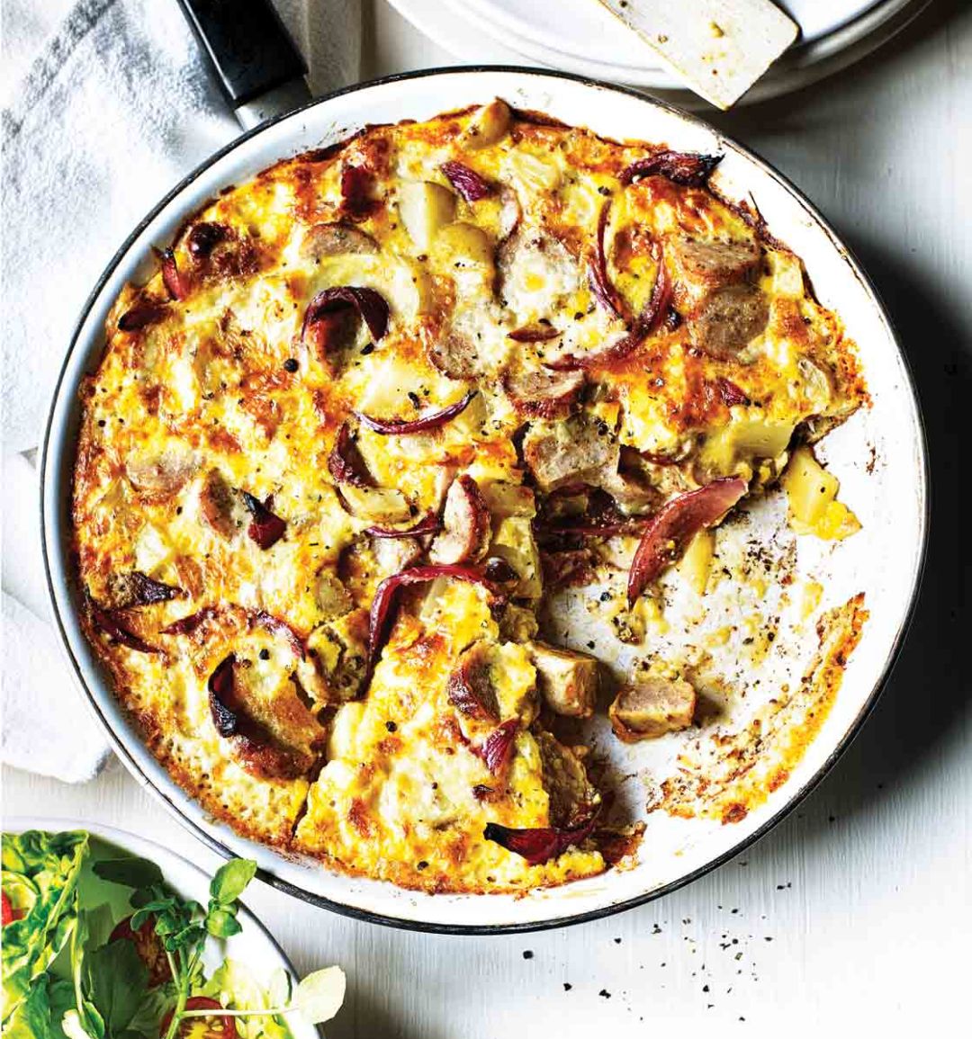 Sausage frittata with mustard