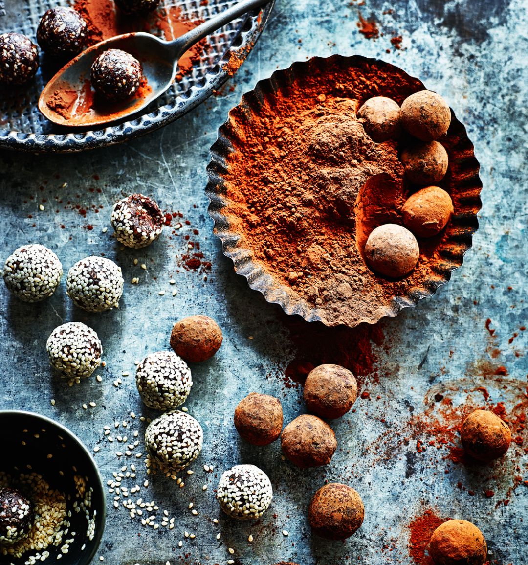 Tahini chocolate truffles