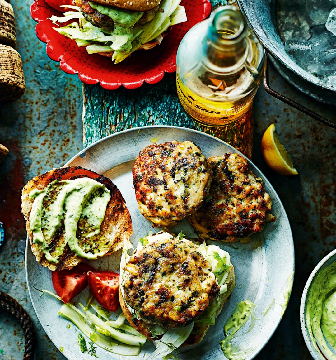 Squid and mackerel burgers