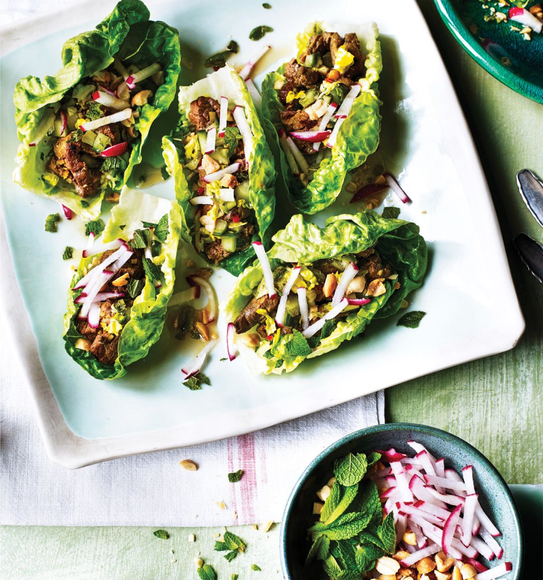 Vietnamese beef lettuce cups