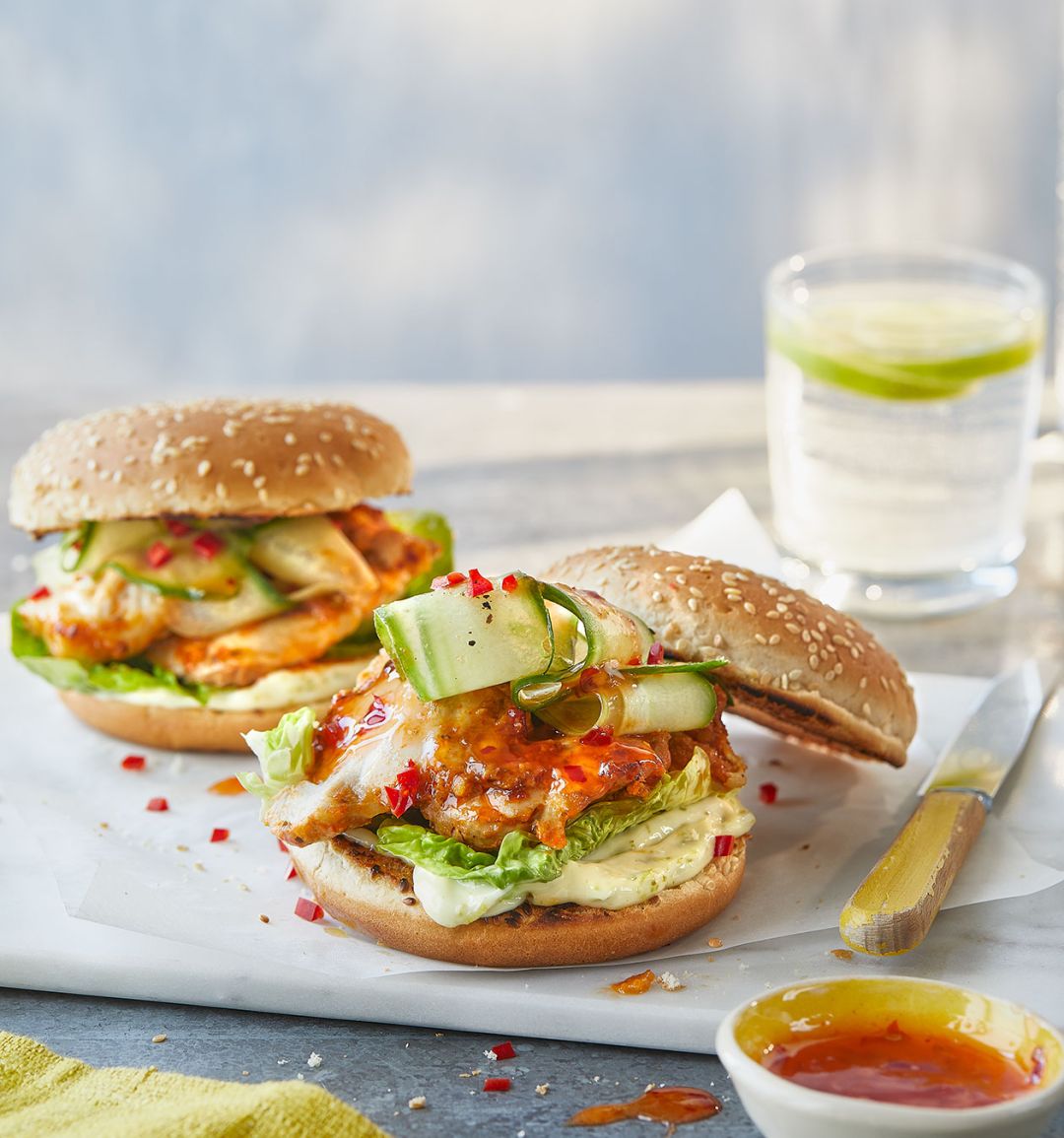 Thai chicken burgers