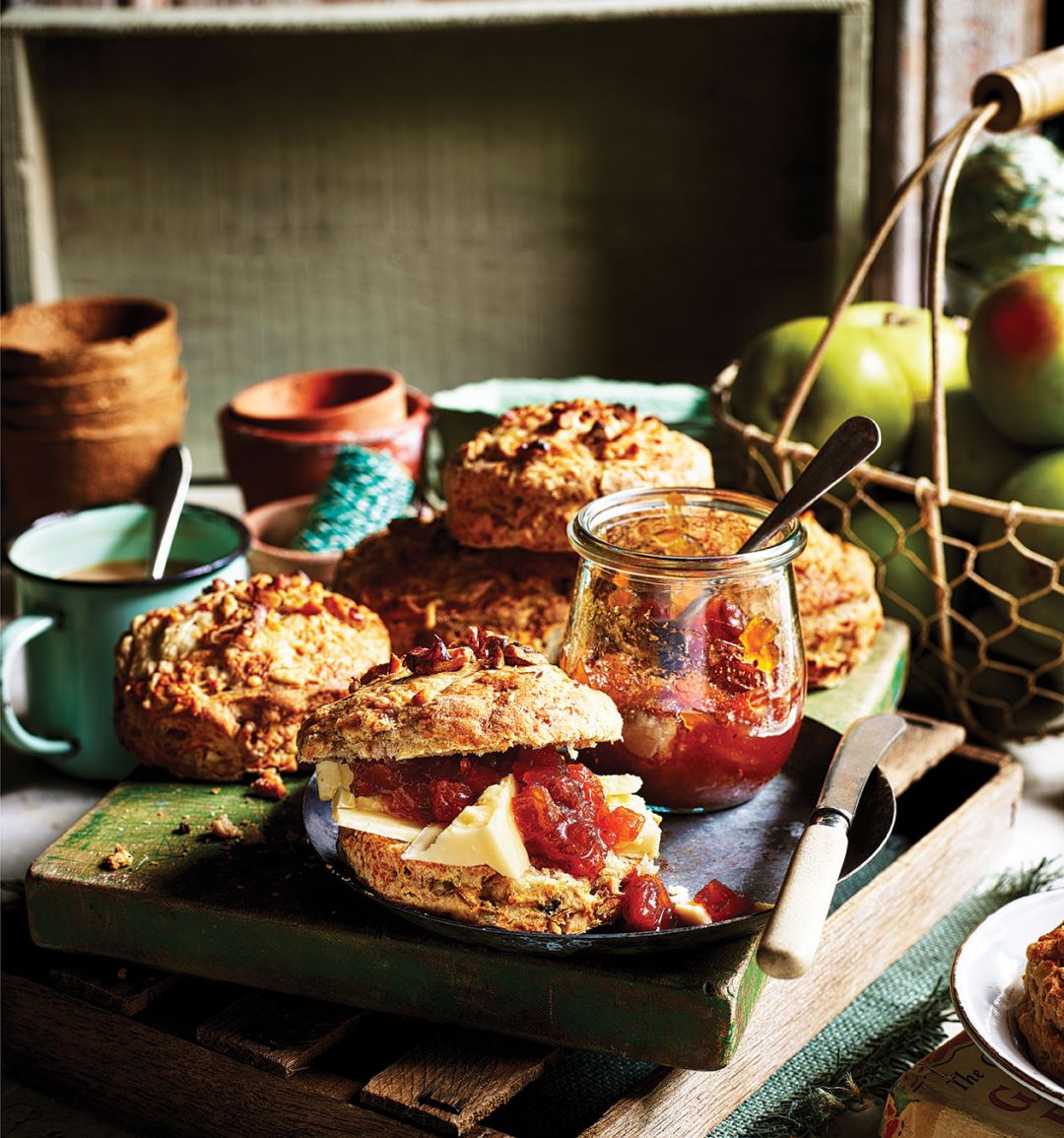 Apple, cheddar and walnut scones