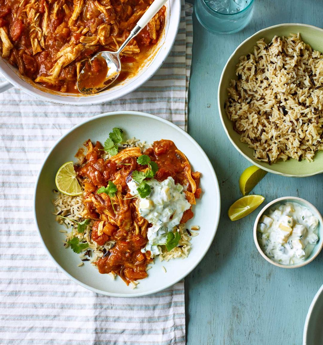 Turkey madras with mango and cucumber raita