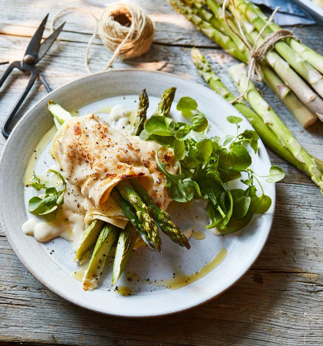 Asparagus and prosciutto cannelloni