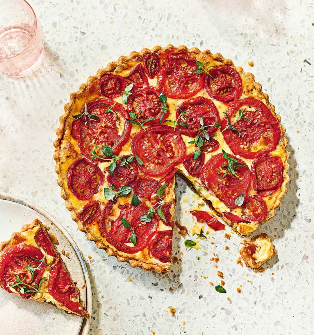 Tomato cheeseboard pie