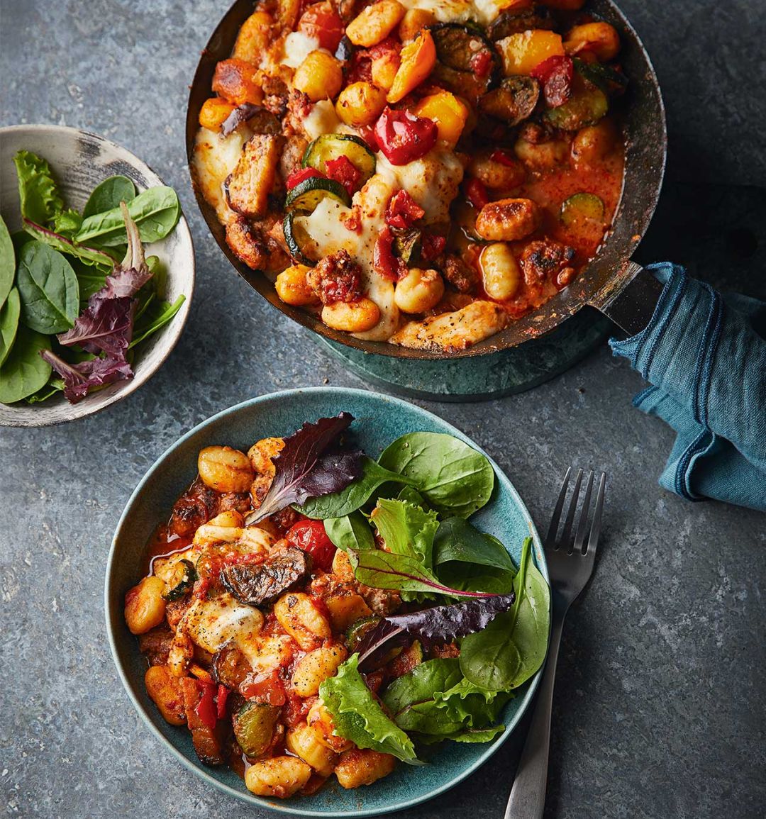 Mediterranean gnocchi and sausage bake