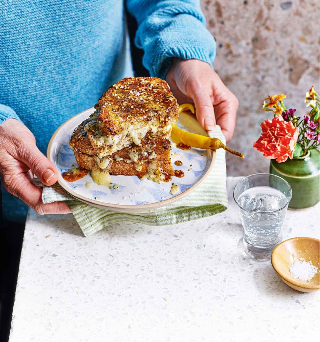 Caramelised honey, za'atar and cheese toastie