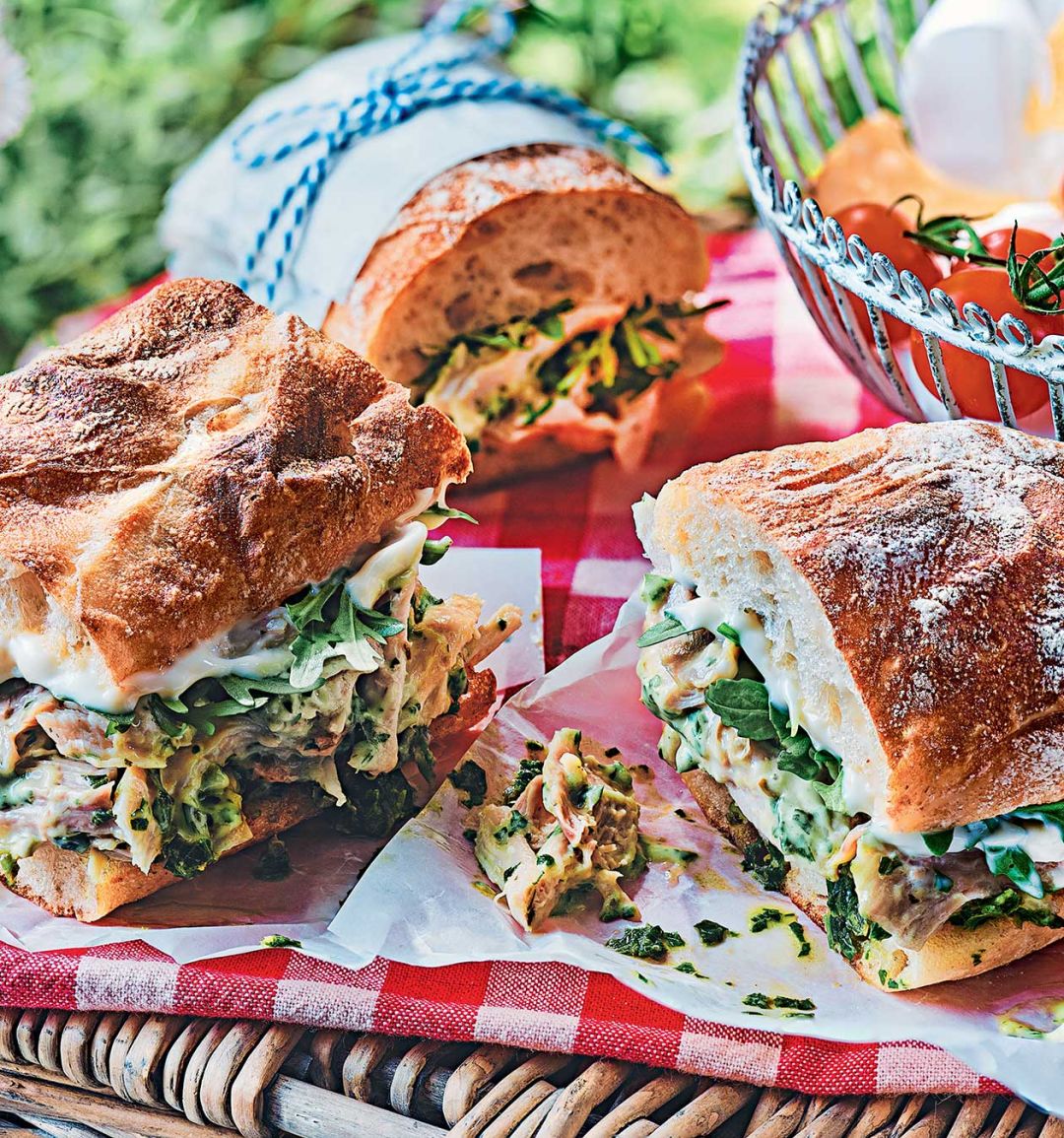 Salsa verde chicken mayo sandwiches