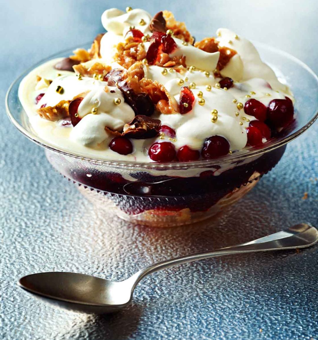 Cheat’s Christmas cranberry trifle