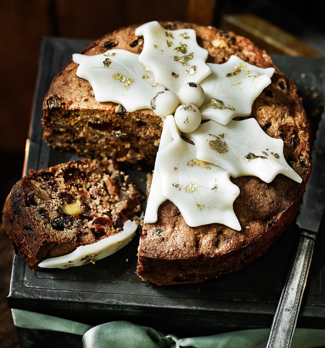 Apricot, cherry and marzipan cake